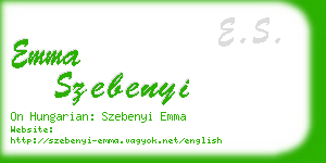 emma szebenyi business card